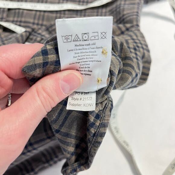 Mountain khakis gauzy cotton beige check button down long sleeve shirt medium - Picture 6 of 9